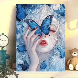 Butterfly Girl DIY Digital Oil Painting, Color Filling Hand Drawing, Decompression Hand Drawing, Flower Filling Digital Oil Painting