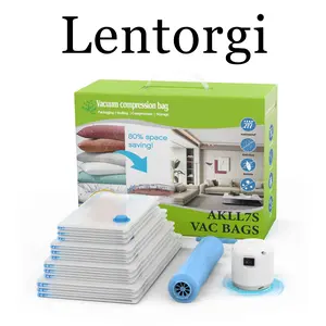 Vacuum Storage Bags-AKLL7S, 12 Combo Space Saver Bags (3 Jumbo, 3 Large, 3 Medium, 3 Small) with Electric Air Pump and Hand Pump, Vacuum Sealer Bags for Clothes, Comforters, Blankets, Travel, Christmas Gift
