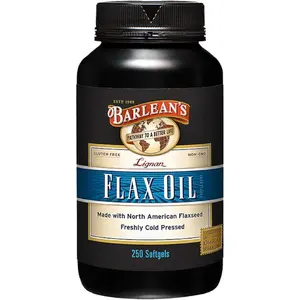 Barlean's Lignan Flaxseed Oil Softgels Cold-Pressed 1000mg, 250 ct
