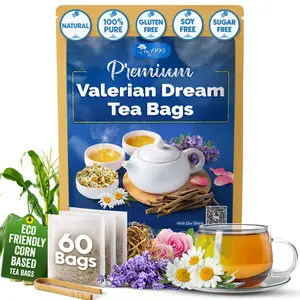 Premium Herbal Tea, Valerian Dream Tea, Comforting Evening Tea Ritual, Eco-Conscious Tea Bags with Premium Natural Ingredients. No Sugar, No Caffeine, Gluten-Free, Vegan. (60 Tea Bags)