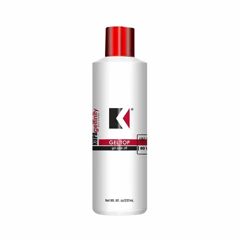 KUPA Gelfinity Gel Topcoat - 8oz Glossy Salon-Grade Premium Nail Care Top Coat with Brush, US-Made Cosmetic for Nail Techs, Long-Lasting Finishing Item, Finishing Nails Premium Top Coat Gel Shine Finish, Gel Nails At Home, Manicure At Home