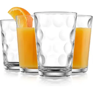 Home Essentials Juice Glasses Set Of 4 Water Tumbler Glasses Cups 7 oz Uses for Juice, Water, Cocktails, and more Beverages.Dishwasher safe-