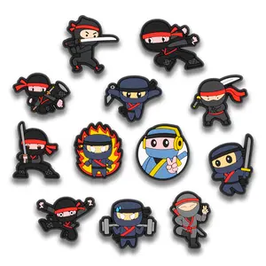 Ninja Shoe Charms Sport 12PCS PVC Clog Pins Accessories Party Favors Birthday Gifts Holidays Decoration for Boys Women Girls