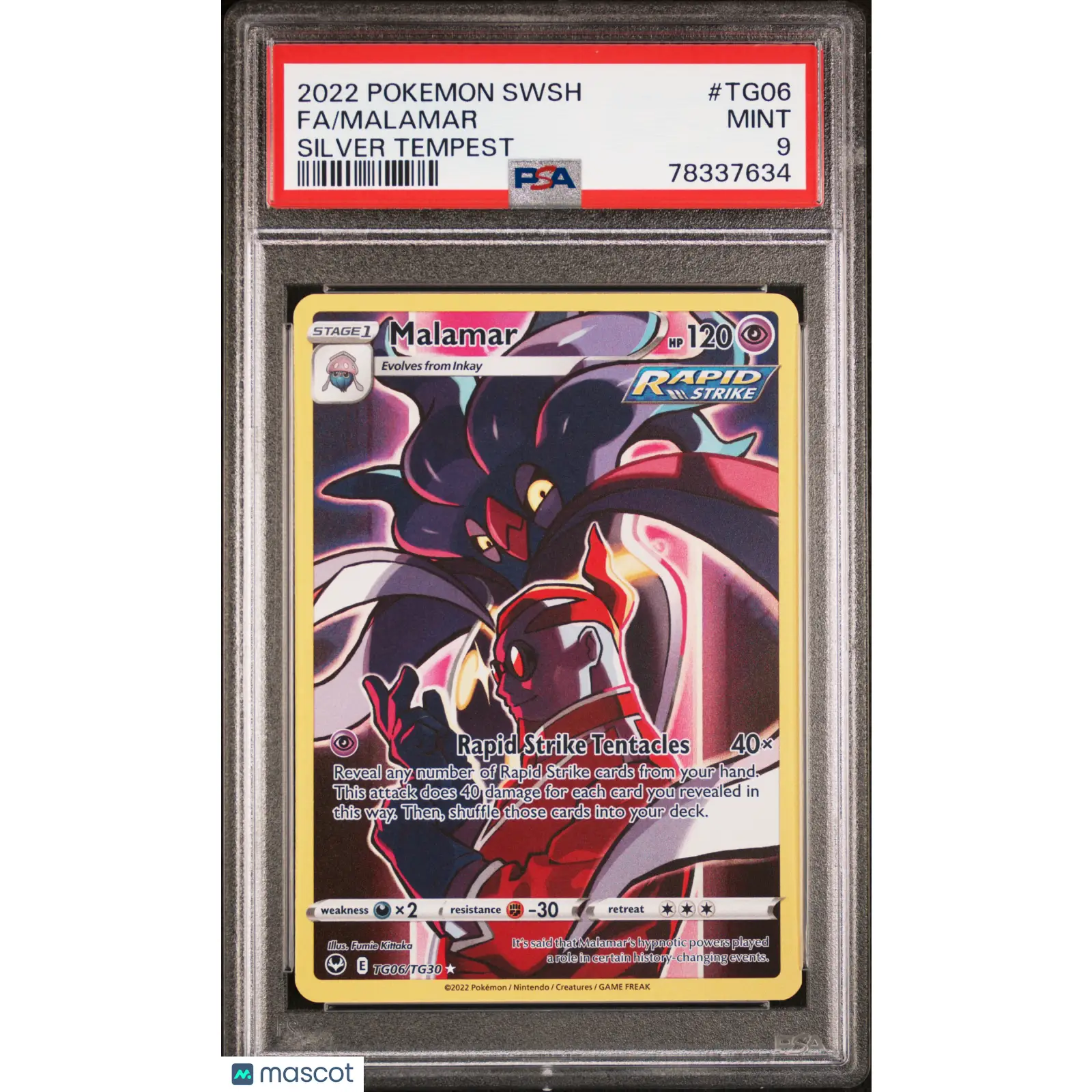 PSA 2022 Pokémon TCG Malamar #TG06 Full Art 9