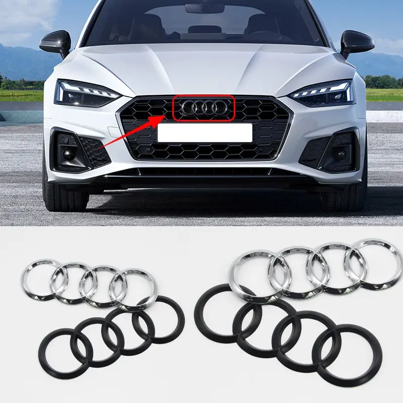 Dk Tuning Audi A3 A4 A5 A6 Ön Panjur Halka Krom Abs Logo Amblem