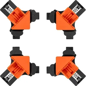 Corner Clamp for Woodworking, 90 Degree Right Angle Clamp, Wood Clamps, 4Pcs Adjustable Spring Loaded Woodworking Clamp, Gifts for Him, Birthday Gifts for Men, Photo Framing, Orange,Right Angle Clip Fixer Clamp Tool With Adjustable Hand Tools