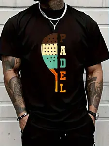 100% Cotton Padel Paddle Tennis Racquet Ball Vintage Colors T-Shirt Women's Men's Graphic Tee Crew Neck summer vacation Tops