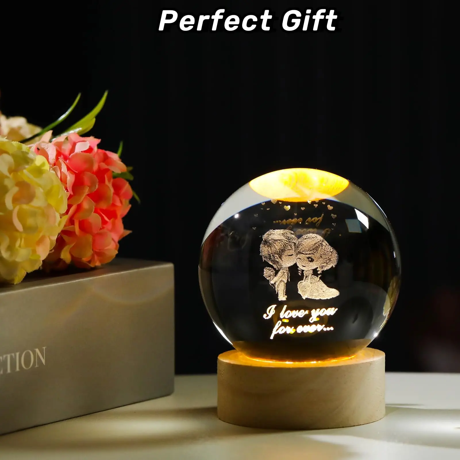 Light Up Your Love Story – 3D Laser Engraved Crystal Couple Lamp Decorative Led Light Backlit Home Decor Light A glowing, personalized gift for Valentine‘s, anniversaries, or the perfect proposal. Decorative Lights