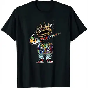 New unisex round-neck graphic T-shirt, 100% cotton, vibrant patterns, soft and comfortable, perfect for men's spring and summer short-sleeve street style.