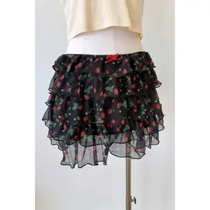 Strawberry Ruffle Mini Skirt