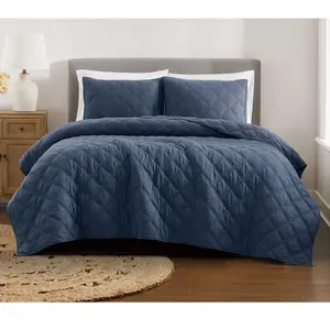 Brooklyn Loom Diamond Washed Cotton Full/QueenQuilt Set