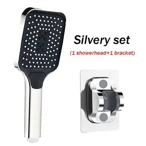 3-function Shower Head Set, Super Large Panel High-pressure Rainfall, Massage and Spray Settings - Easy To Install General Accessories (1 Shower+1 Bracket)