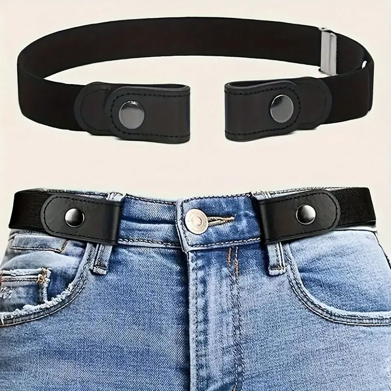 Unisex Seamless Elastic Belt, Adjustable No-Show Casual Band for Jeans and Pants, Comfortable for Daily Commute, Hand Wash, Average Size, Belts, Clothes, Elastic Band, Elastic Bands, One Size
