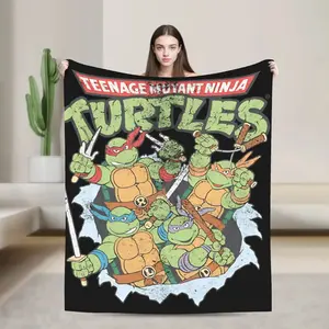 TMNT Breakthrough Flannel Blanket  Warm Soft Throw Blanket for Home Decor Travel Pattern Bedspread Sofa Bed Cover  Christmas gift Dream Weave Home