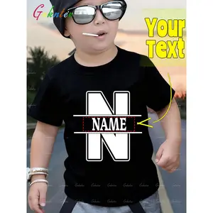 Custom-Made Personalized Name T-Shirts with Unique Letter Designs. You Can Print Your Favorite Letters Or Your Name on Trendy Short-Sleeve T-Shirts for Boys. These Versatile Round-Neck Casual Tops Are Suitable for Spring, Summer, And Autumn (3-13Y)