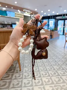 Bag Pendant, Kitten Bag Charm, Trendy Bag Charms, Pearl String Not Easy To Fade Versatile Exquisite Color Blocking Couple Gifts Suitable For Bags And Keys Bag Chain Accessories Sparkly