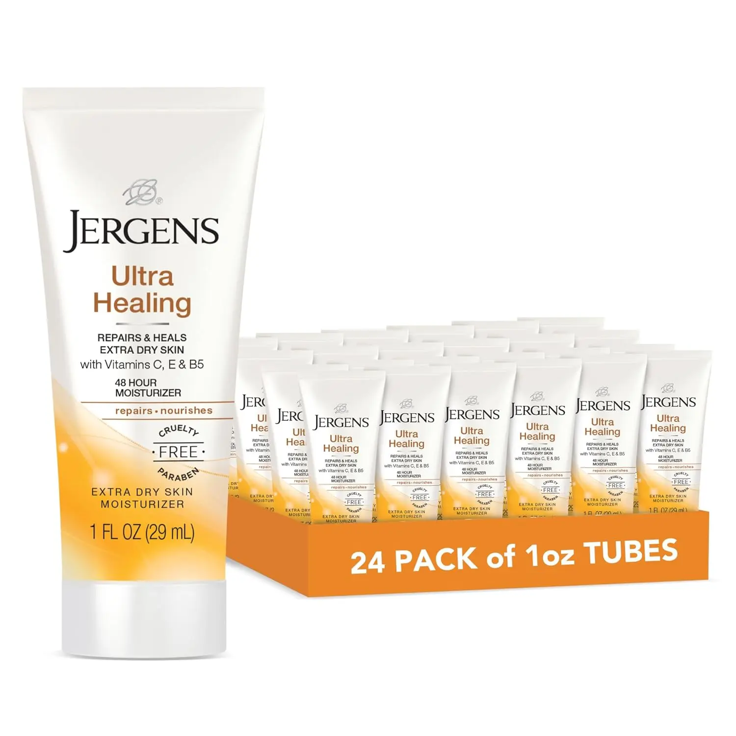 Jergens Ultra Healing Dry Skin Moisturizer, Travel Size Body and Hand Lotion, 1 Oz (Pack of 24) Kao USA Inc.