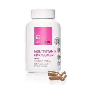USA Medical Women’s Multivitamin Capsules - Complete Vitamin & Mineral Supplement for Daily Women’s Health with Biotin, Folate, and Zinc - Supports Energy, Fertility, Hormones, Sleep, and Over-All Wellbeing for Women | 60 Capsules