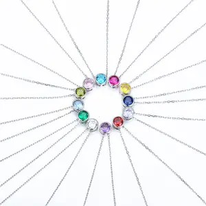 DW Birthstone Pendant Necklaces  925 Sterling