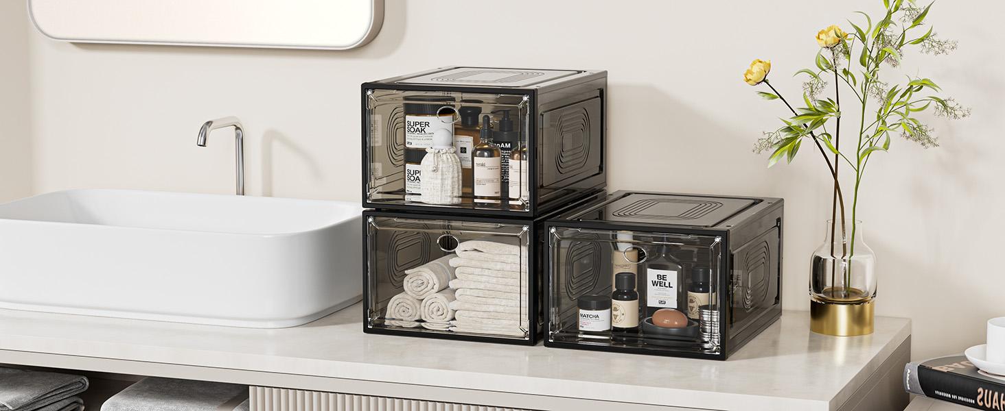 7CODE 20-Packs Shoe Box Storage Set Transparent Shoe Organizer Thickened Magnetic Acrylic Simple Hard Plastic Thickened Flip-Top Lid