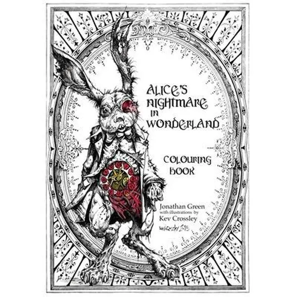 Alice's Nightmare in Wonderland Themed Coloring Book - Jonathan Green, Paperback, Illustrated Activity Book, Themed Coloring Books