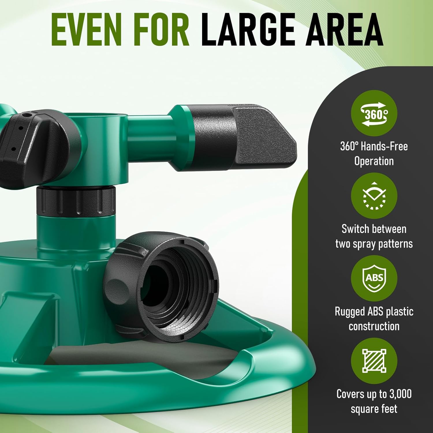 Sprinklers for Yard, Lawn & Garden Sprinkler Automatic 360 Rotating for Large Area Coverage, Grass Water Sprinkler for Kids and Pets Water Fun