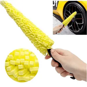 Car Wheel Brush Tire Cleaning Brushes Tools Car Rim Scrubber Cleaner Duster Handle Motorcycle Truck Wheels Detailing Brush