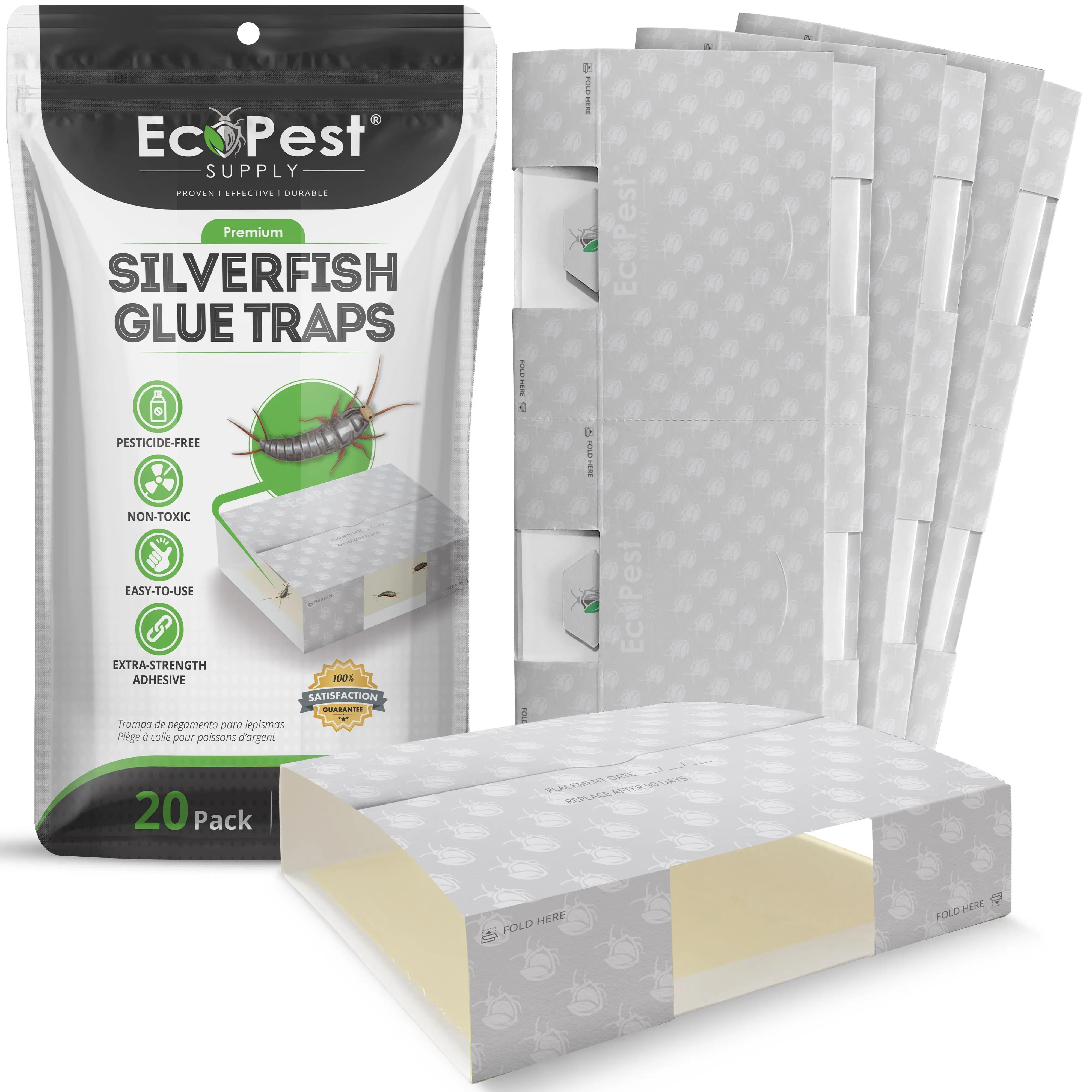 Silverfish Glue Traps – 20 Pack | Sticky Indoor Pest Control Trap for Silverfish Silverfish Glue Traps – 20 Pack | Sticky Indoor Pest Control Trap for Silverfish