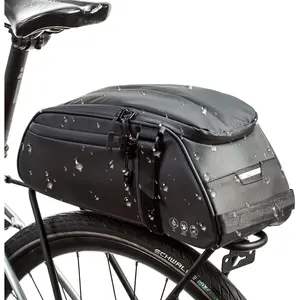 Rear Bag Reflective,Water Resistant Bicycle Pannier Rack Bag Cargo Trunk Storage Cycling Carrier Chest Bag,8L Capacity with Multi Pocket Taillight Loop, Strap for Outdoor