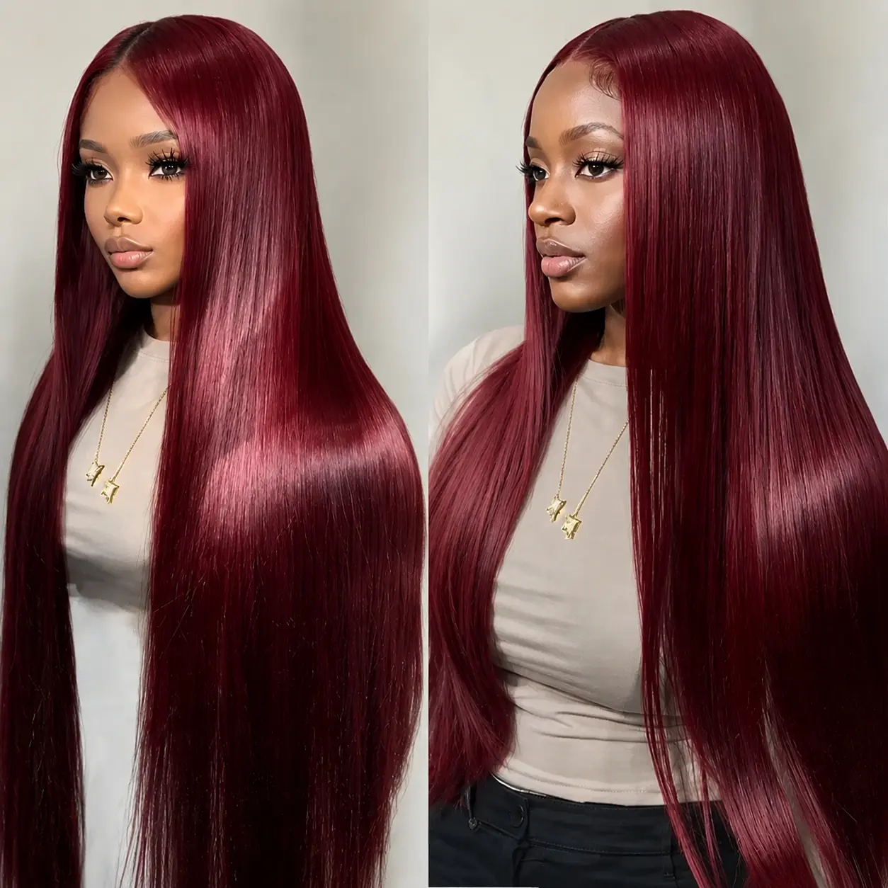 SummerVibes 13x6 200 Density 99J Burgundy Lace Front Wigs Synthetic Hair 30 Inch HD Transparent Straight Pre Plucked Wine Red Frontal Wigs for Women Beginner Friendly Bleached Knots Soft Easy To Care Fit Well Summervibes outdoorfun front wig pre