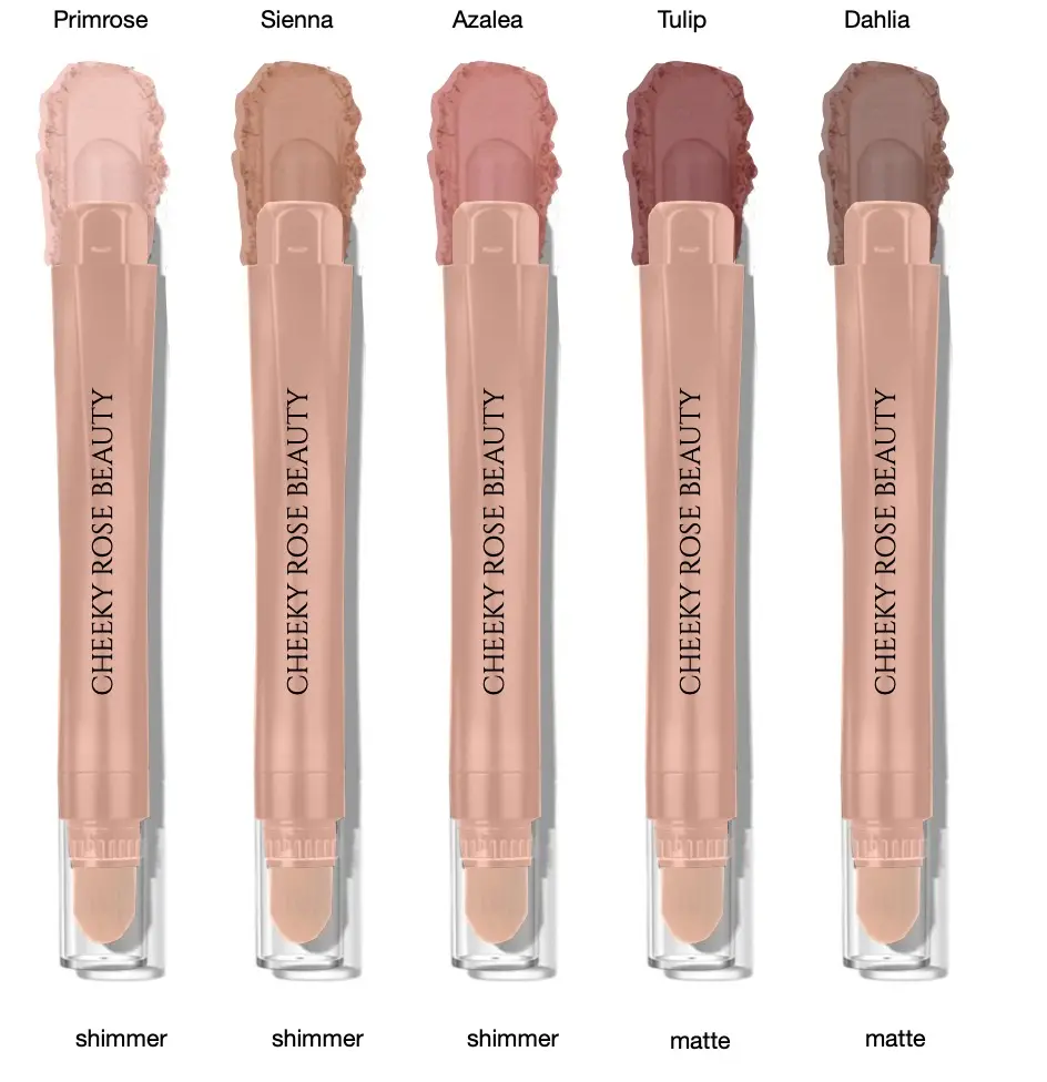 ILLUMINATI COSMETICS Cheeky Rose Eyeshadow Sticks with Blending Brush Creamy Smooth Texture Long Lasting Easy to Use for Beginners