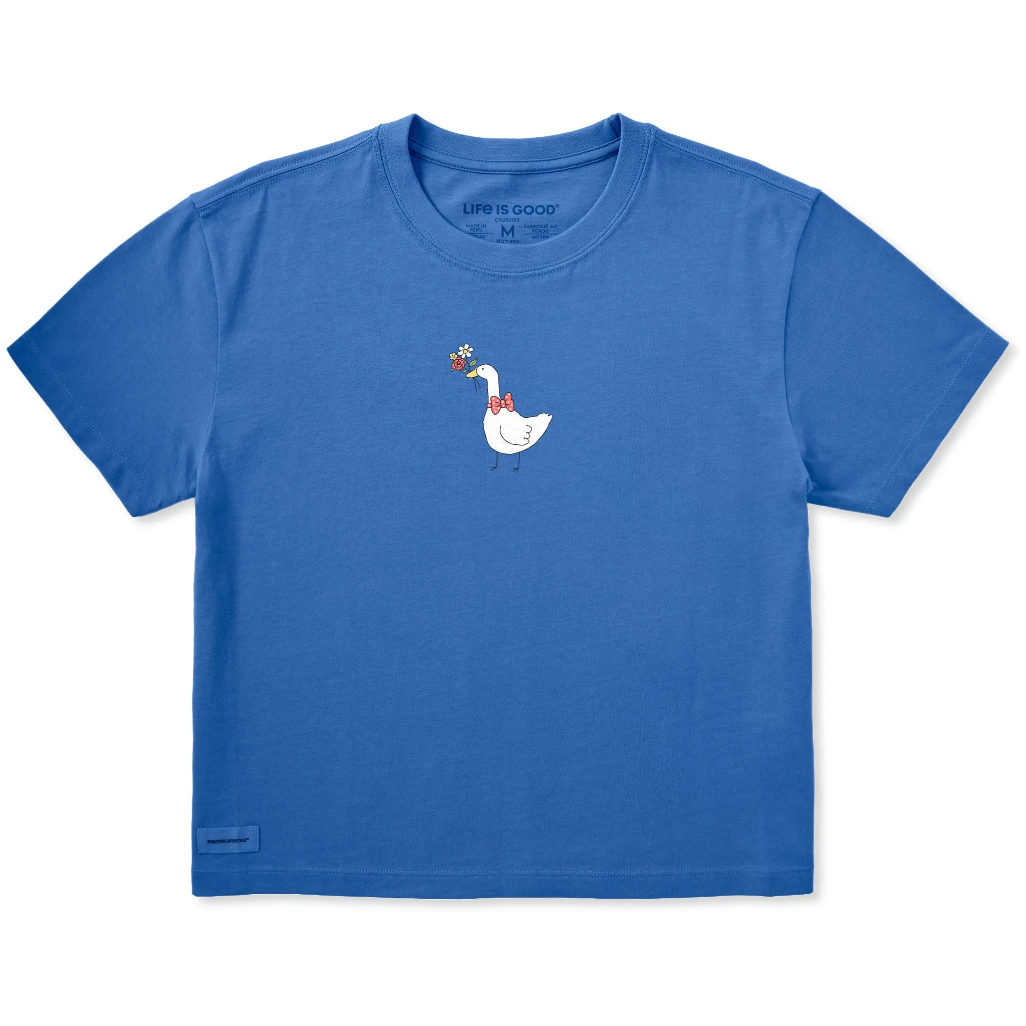 Women's Silly Goose with Flowers Short Sleeve Crusher Boxy Tee