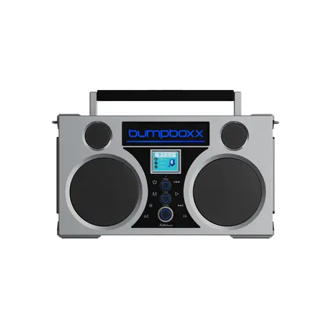 Bumpboxx Retroboom Vintage Portable Bluetooth Boombox - Remote-Controlled Rechargeable Stereo True Wireless Bluetooth Speakers, High-Watt Audio Device, Built-In Li-Ion Battery, Detachable Shoulder Strap, Portable No-Cable Speakers