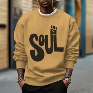 Men's Soul And Fight Graphic Print Cotton Casual Sweatshirt