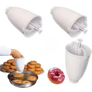 3PC Manual Donut Maker and Donut Mold Set - Easy-to-use non-electric baking tools with uniform ring molds, durable, suitable for home and restaurant use, portable, no electricity required, mini donut maker, high-quality molds