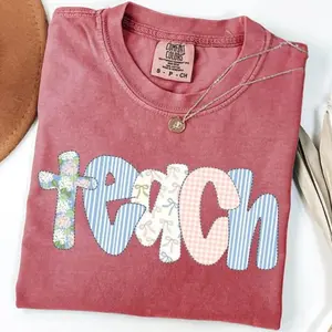 Comfort Colors Floral Teacher TShirt, Cute Teacher Gift, Spring Floral Teacher Tee, Gift for Teacher Teaching T-Shirt, Teacher Appreciation Gift