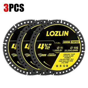 3PCS/6PCS 4.5" Multifunctional Diamond Cutting Blades for Ceramic, Tile, Marble, Metal, and Stone Ultra-Thin Dry Cut Masonry Angle Grinder Discs Durable for Construction