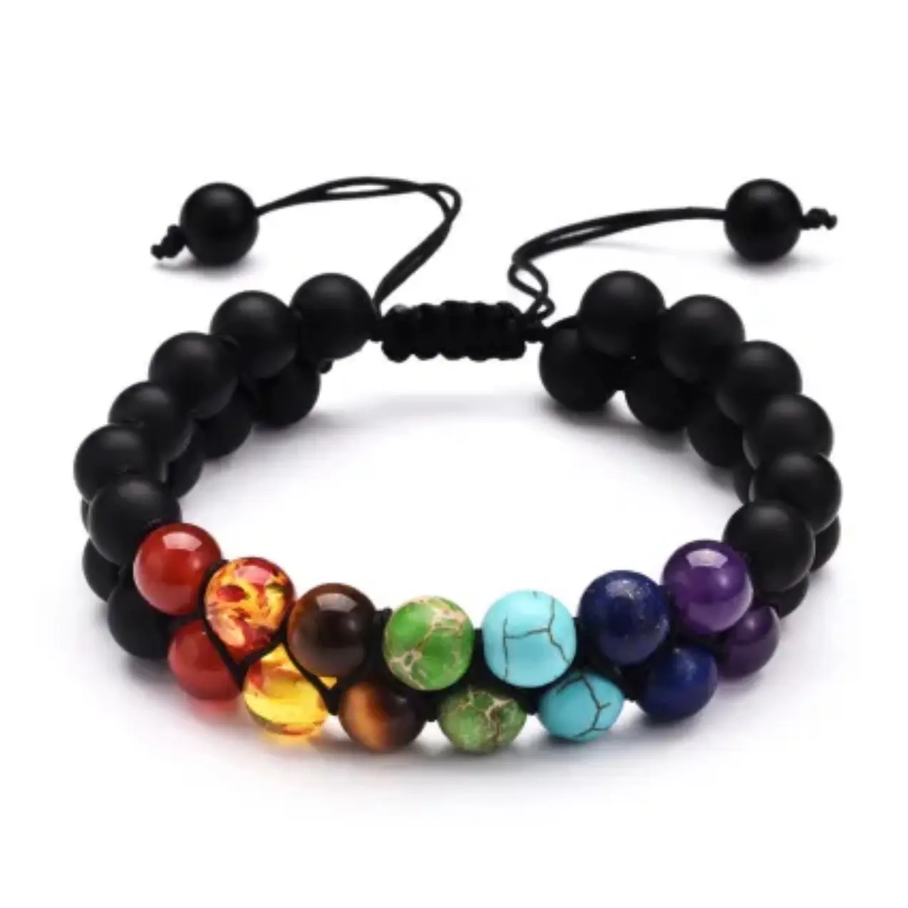 7 Stone Chakra Bracelet - Layered