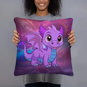 Purple Flying Dragon Pillow
