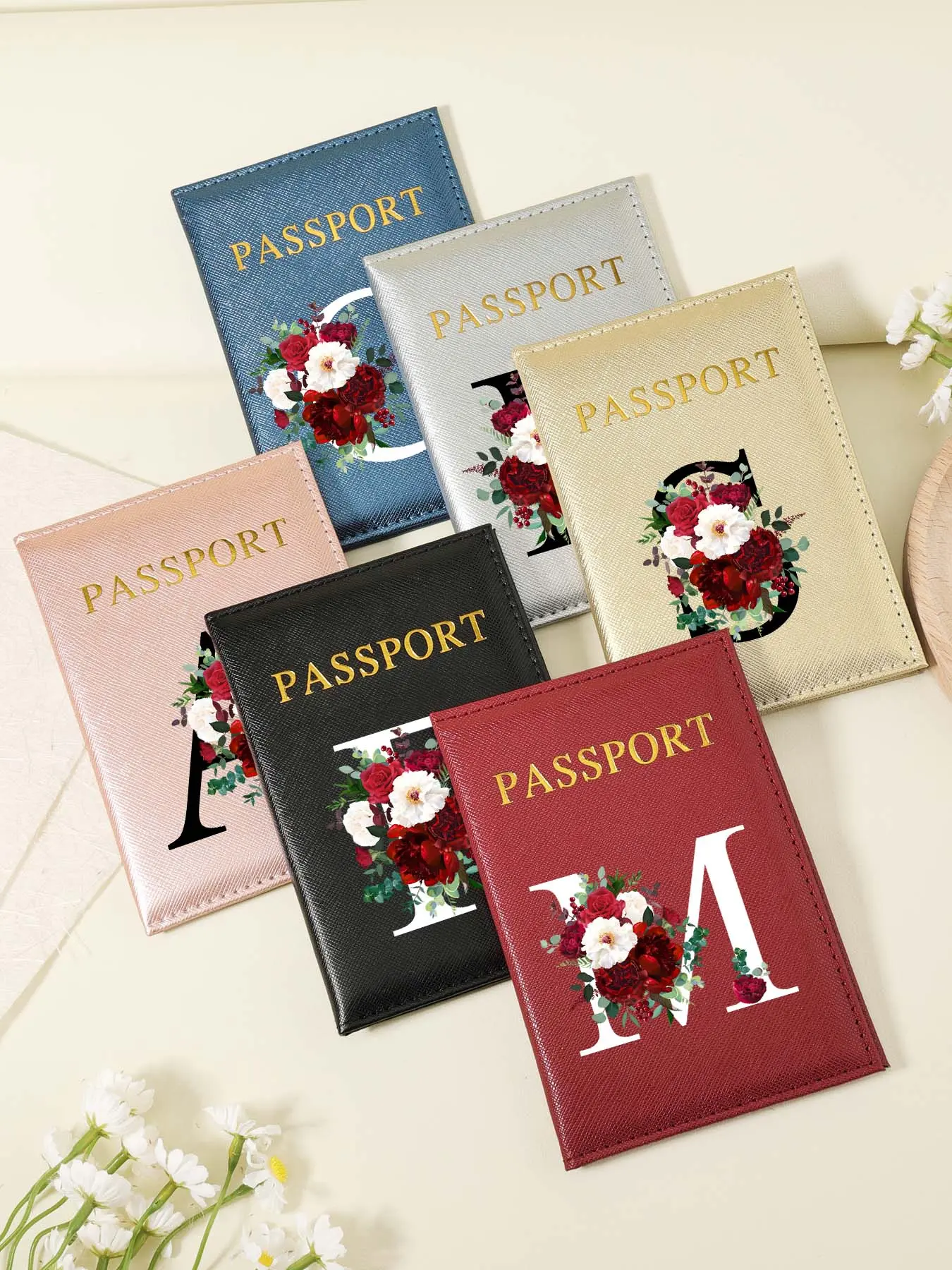 Letter Pattern Passport Case, Multi-functional Passport Holder, Lightweight and Portable Passport Wallet, Travel Document Holder, Minimalist Design Passport Case, Travel Accessories, Travel Essentials, Passport Cover, Modern Passport Holder
