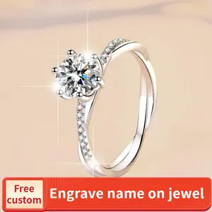 S925 Sterling Silver Love Interwoven Ring Synthetic Moissanite Ring fashion jewelry accessory woman girl promise ring-193(20%)