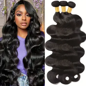 16A Body Wave Bundles Human Hair 100% Unprocessed Brazilian Virgin Human Hair Quick Weave Bundles Glossy Hair 3 Bundles Raw Human Hair Extensions for Women