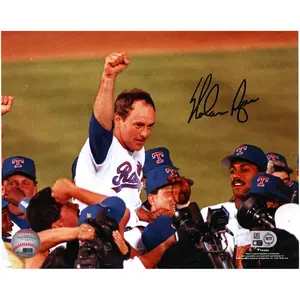 Nolan Ryan Texas Rangers Autographed 8" x 10" No-Hitter Carried Off Photograph - Fanatics Authentic Certified - MLB Memorabilia