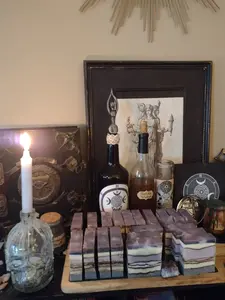 Cauldron Brewed Amethyst Crystal Healing Soap scented with Lilac Body Care Cleansing Body Wash Coconut Hydrating Moisturizing Comfort Olive crystal healing soap blessed natural cruelty free witch magick magickal