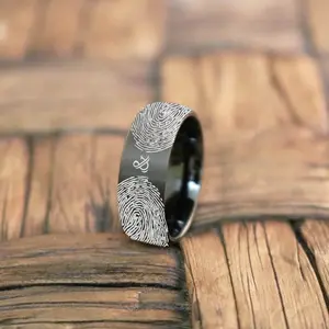 Fingerprint Ring | Mens Wedding Band, Couple Wedding Ring, Memorial Ring