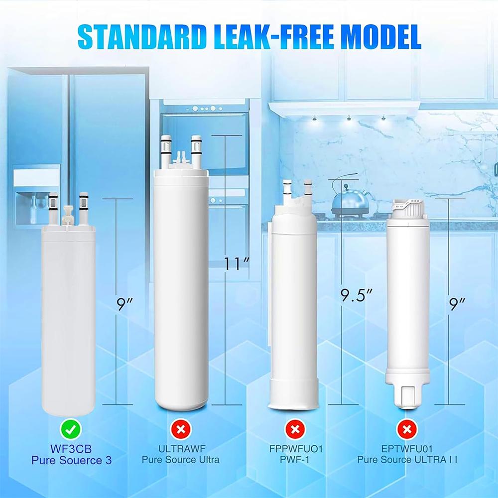 WF3CB Water Filter Replacement - Compatible with Frigidaire WF3CB, PureSource 3, 706465, 242086201, 242069601, PS3412266, AP4567491 Water Filter Replacement, Height 9 Inches