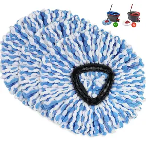 Spin Mop Replacement Heads, 3-Pack Mop Replacement Heads, Easy Cleaning, Microfiber, Spin Mop Refills, Machine Washable