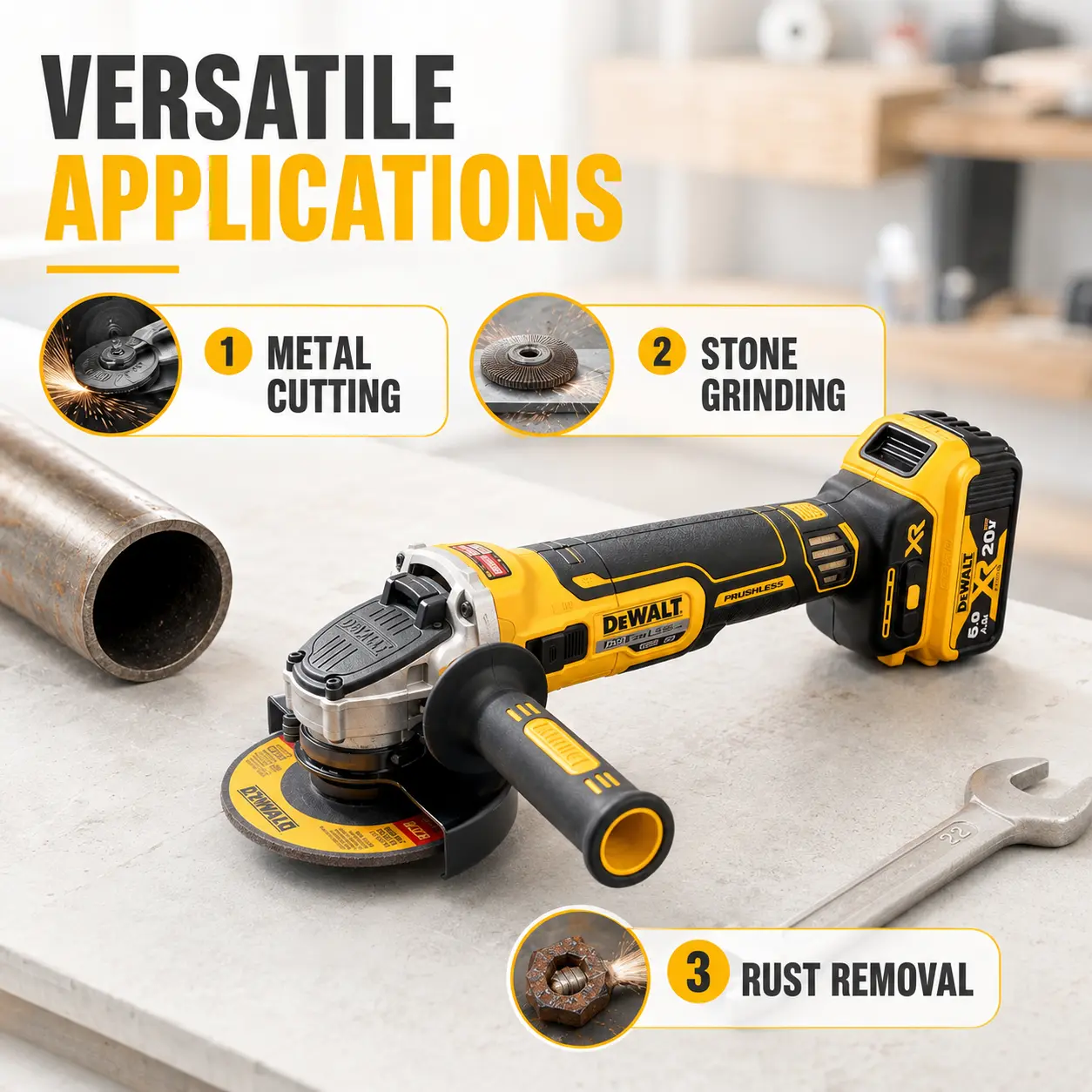 Dewalt DCG405NT 18V Brushless Grinder - ErgonomicDesign, Ideal for MRO (Tools &Hardware, Hand Tools Accessory)