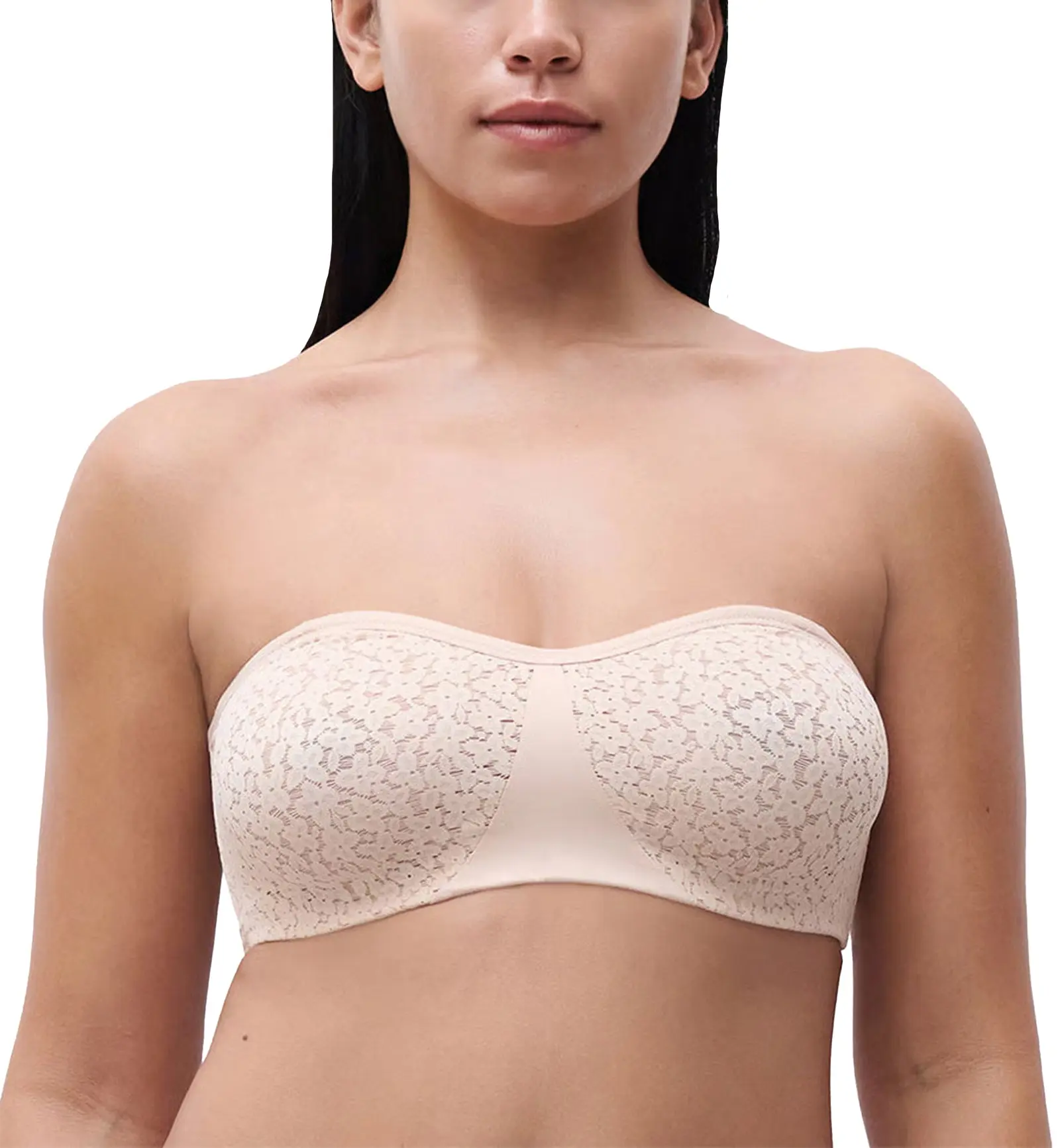 Chantelle Norah Lace Unlined Strapless Bra (C13FMK) - Nude Blush