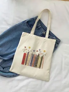 Stack of book, Albums As Books Canvas Tote Bag, Trendy Aesthetic For Book Lovers Canvas Tote Bag, Aesthetic Folk Music Canvas Tote Bag, Rock Music Tote Bag, Cotton Canvas Tote Bag